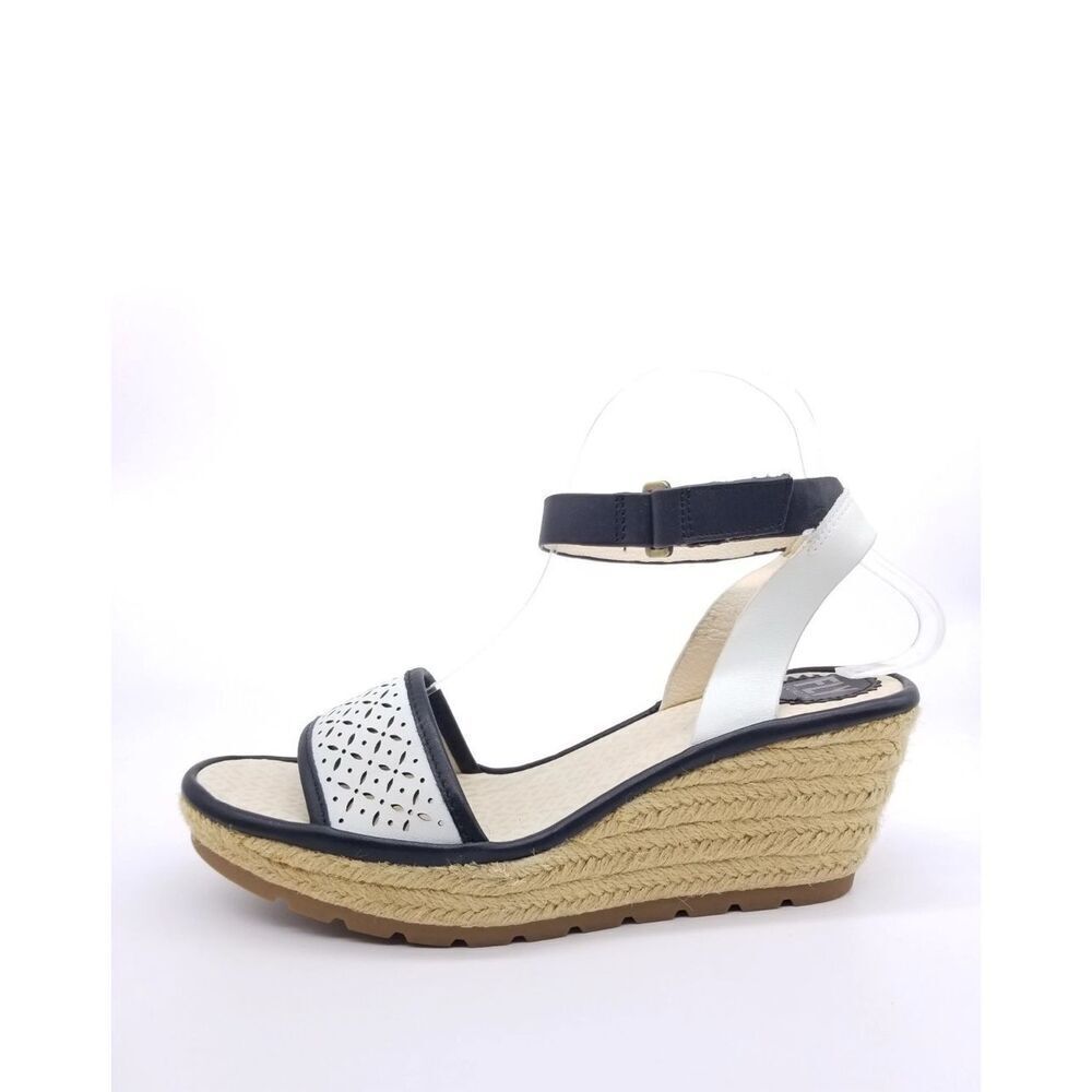 FLY LONDON Ekal Leather Wedge Espadrille Sandal